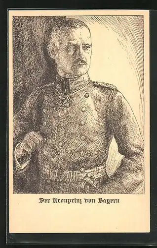 Künstler-AK Kronprinz Rupprecht von Bayern in Uniform