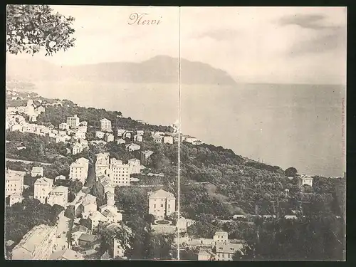 Klapp-AK Nervi, Panoramablick auf Ort und Meer