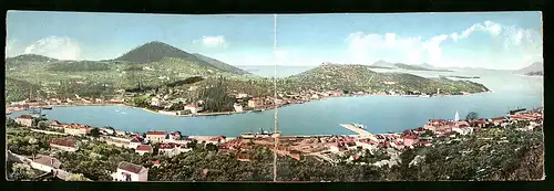 Klapp-AK Gruz / Gravose, Panoramablick auf den Ort und die Bucht