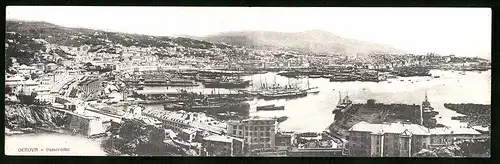 Klapp-AK Genova, Panoramablick auf Stadt und Hafen