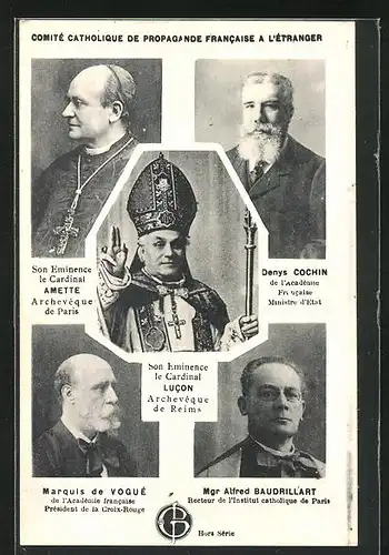 AK Comité Catholique de Propagande Francaise a L`Etranger, Eminence le Cardinal Lucon