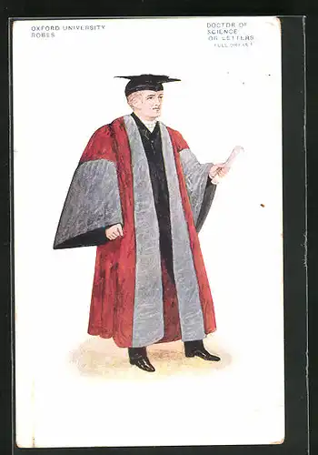 Künstler-AK Oxford, University Robes, Doctor of Science or Letters
