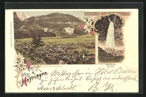 Lithographie Meyringen, Reichenbach, Totalansicht