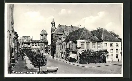 AK Rheinberg, Holzmarkt mit Cafe