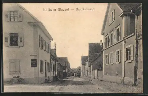 AK Müllheim /Baden, Hauptstrasse mit Wein-Grosshandlung v. H. Germann