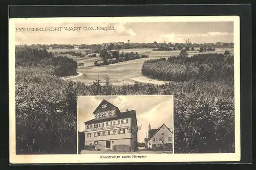 AK Wart O. A. Nagold, Gasthaus zum Hirsch, Panorama