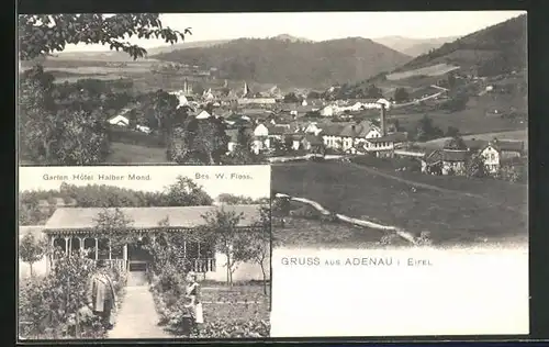 AK Adenau i. Eifel, Garten Hôtel Halber Mond, Teilansicht