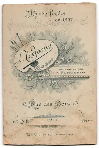 Fotografie L. Compoint, Fontainebleau, Rue des Bois 10, Schwestern im feinen Zwirn