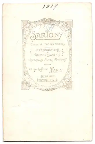 Fotografie Sartony`s, Paris, Rue Laffitte 45, Portrait einer bürgerlichen Dame
