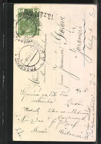 AK Kleiner Postbote mit einerm grossen Brief