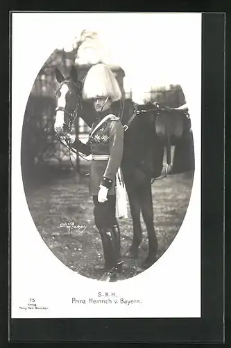 AK S. K. H. Prinz Heinrich von Bayern mit seinem Pferd