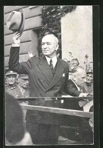 AK Praha, Z prijezdu pana presidenta dr. E. Benese do osvobozene Prahi 1945