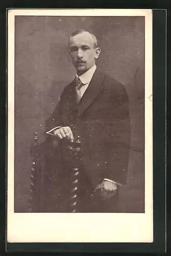 AK Portrait von Edvard Benes im Anzug