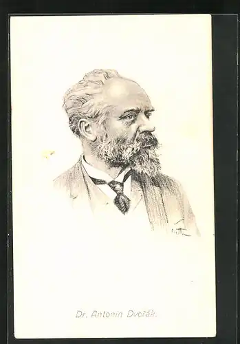 AK Portrait von Dr. Antonin Dvorak, Komponist