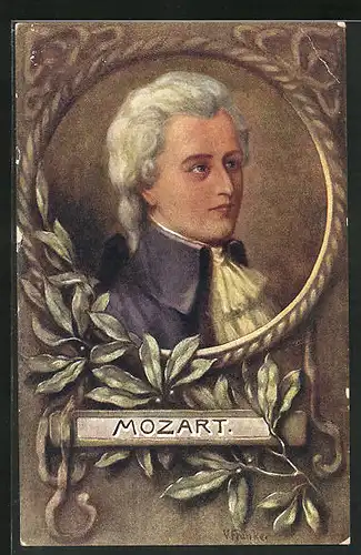 AK Portrait von Wolfgang Amadeus Mozart, Musiker