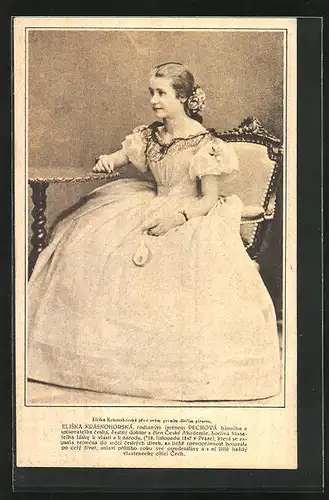 AK Portrait von Eliska Krasnohorska, Schriftstellerin