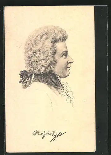 Künstler-AK Portrait von Wolfgang Amadeus Mozart