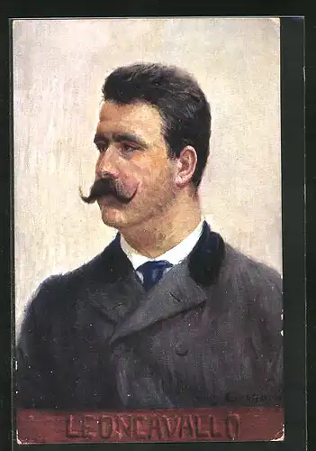 Künstler-AK Portrait des Komponisten Ruggero Leoncavallo