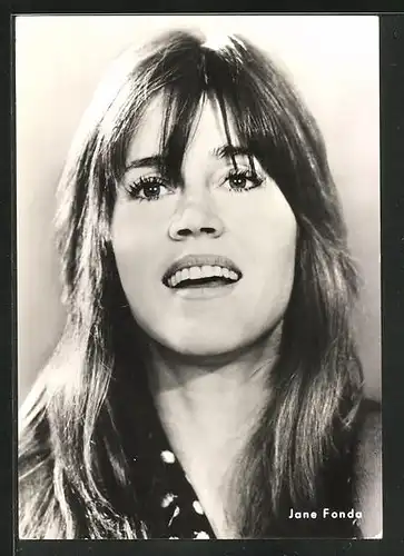 AK Schauspielerin Jane Fonda ungeschminkt im Portrait