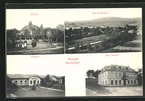 AK Kunnersdorf, Hotel Kurhaus, Veranda, Moorbad