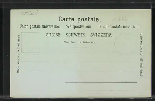 Mondschein-Lithographie Luzern, Totalansicht im Mondlicht