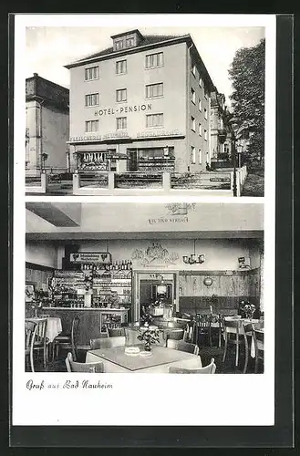 AK Bad Nauheim, Hotel-Pension Neumark, Frankfurter Strasse 47