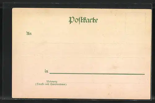 Lithographie Rolfshagen, Gasthof zur Deutschen Tanne, Waldpartie mit Pferdewgen