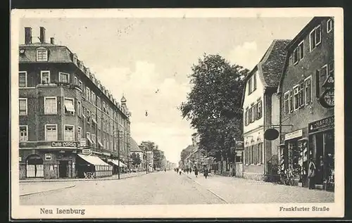 AK Neu Isenburg, Frankfurter Strasse mit Café Corso