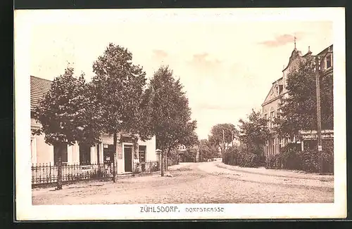 AK Zühlsdorf, Drofstrasse mit Gasthof und Geschäft