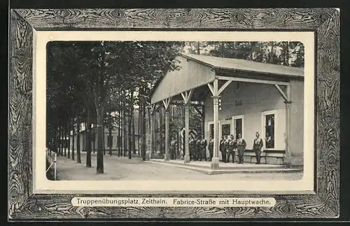 AK Zeithain, Truppenübungsplatz, Fabrice-Strasse mit Hauptwache