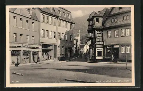 AK Adenau, Markt mit Blick in die Kollengasse