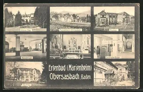 AK Obersasbach /Baden, Erlenbad Marienheim, Älterer Bau, Neubau, Innenansicht Kapelle