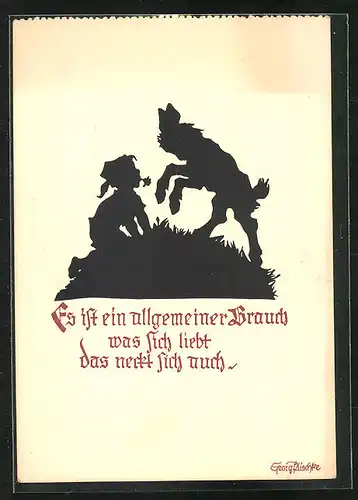 Künstler-AK Georg Plischke: Es ist ein allgemeiner Brauch was sich liebt das neckt sich auch