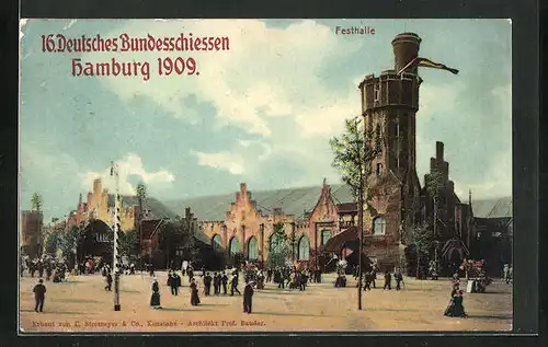 AK Hamburg, 16. Deutsches Bundesschiessen 1909, Festhalle