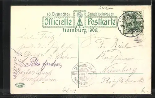 AK Hamburg, 16. Deutsches Bundesschiessen 1909, Festhalle