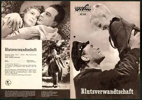 Filmprogramm PFP Nr. 47 /64, Blutsverwandtschaft, Wija Artmane, Jewgeni Matwejew, Tanja Doronina, Regie: Mich. Jerschow