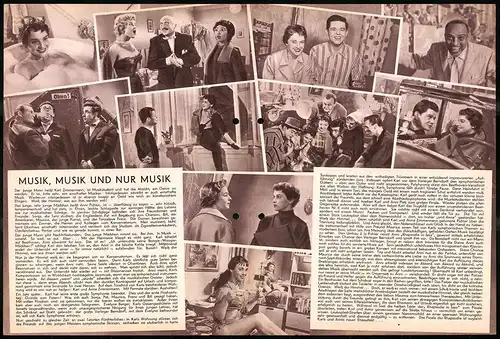 Filmprogramm Hausprogramm, Musik, Musik und nur Musik, Inge Egger, Walter Giller, Suzi Miller, Regie: Ernst Matray