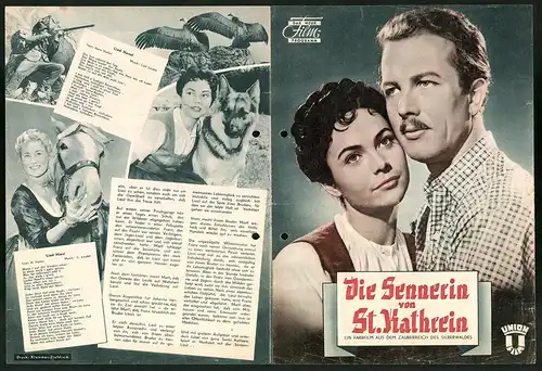 Filmprogramm DNF, Die Sennerin von St. Kathrein, Anita Gutwell, Rudolf Lenz, Lotte Ledl, Regie: Herbert B. Fredersdorf