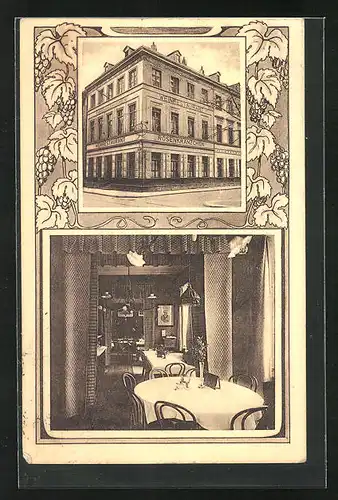 AK Düsseldorf, Wein-Restaurant zum Rosenkränzchen von J. Ambach, Altestadt No. 1