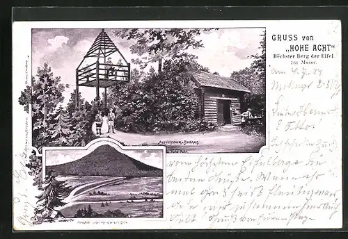 AK Adenau, Hohe Acht, Blockhaus und Aussichtsturm