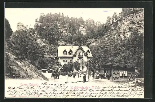 AK Waltersdorf /Sächs. Schweiz, Gasthaus Waltersdorfer Mühle