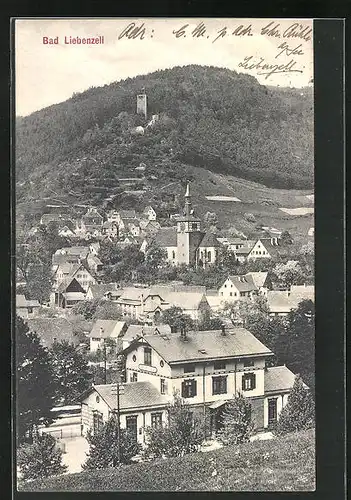 AK Bad Liebenzell, Totalansicht mit Bahnhof