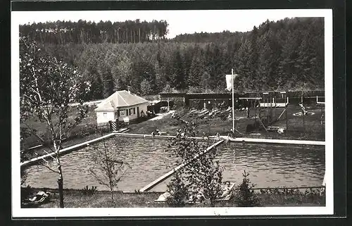 AK Wart /Nagold, Schwimmbad mit Waldpartie