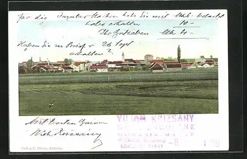 AK Altheim /Baden, Panorama mit Kirche