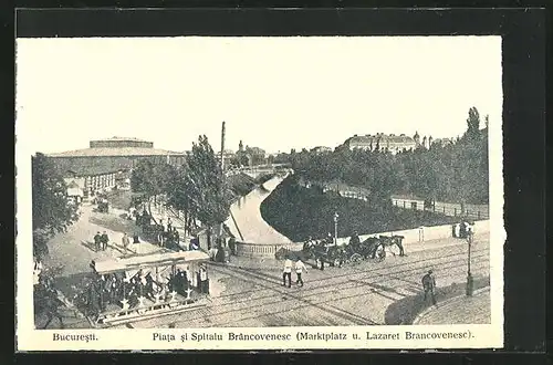 AK Bucuresti, Marktplatz u. Lazaret Brancovenesc