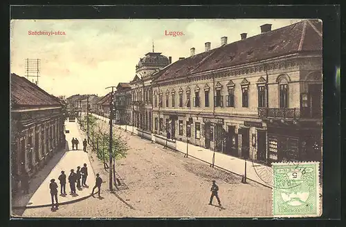 AK Lugos, Szechenyi-utca, Strassenpartie