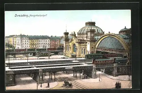 AK Dresden, Blick zum Hauptbahnhof