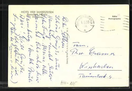 AK Hamburg-Neustadt, Hotel Vier Jahreszeiten