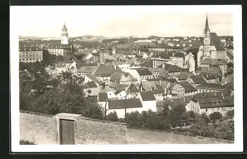 AK Krumau / Cesky Krumlov, Ortsansicht aus der Vogelschau