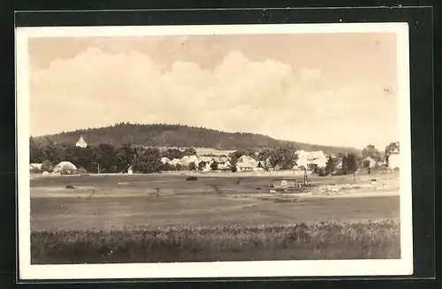 AK Horní Planá, Ortsansicht aus der Ferne